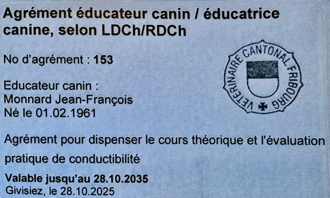 Educateur canin Jean-François Monnard